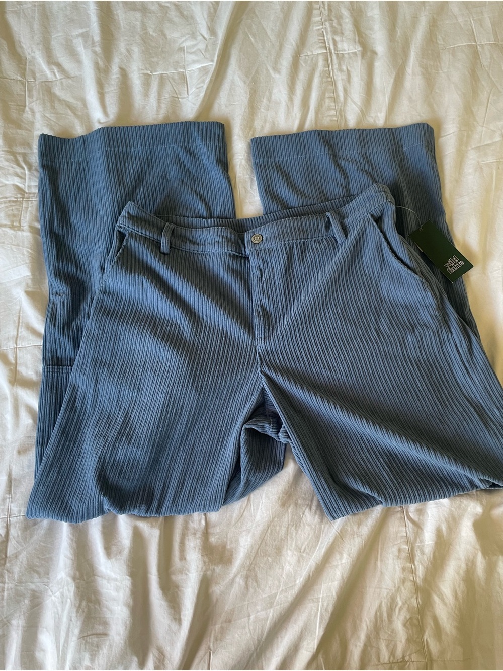 NWT wild fable Women's Ribbed Corduroy Pants in Dusty Blue Size Medium